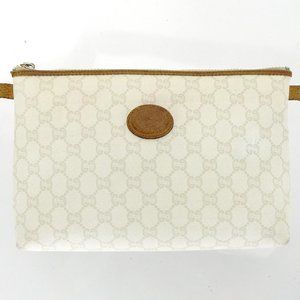 Vintage GUCCI Plus Supreme GG Monogram Canvas and Leather Toiletry Travel Bag